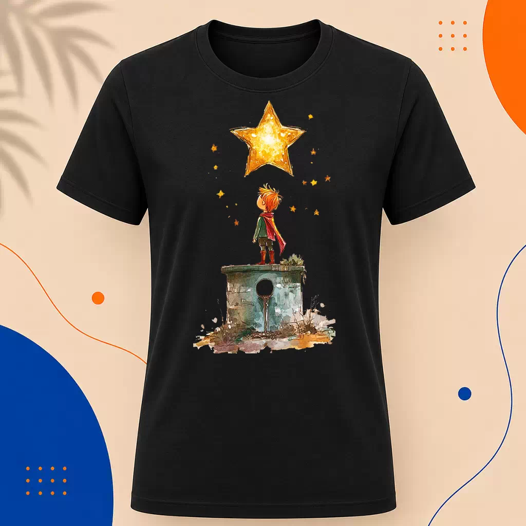 Pánské tričko - Studna v poušti - Malý princ - Le petit prince